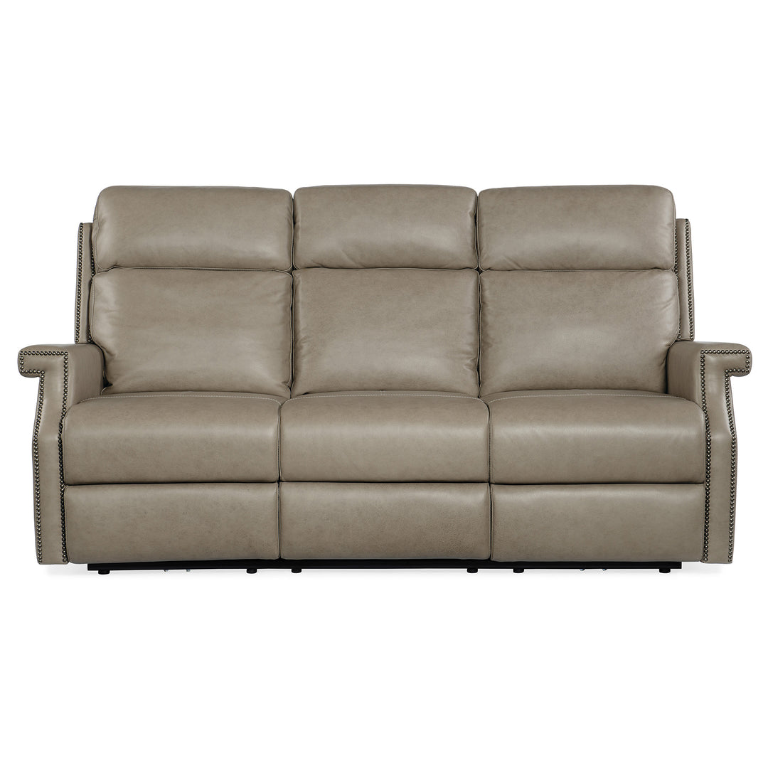 VAUGHN ZERO GRAVITY SOFA WITH POWER HEADREST - GREY - FRONT VIEW