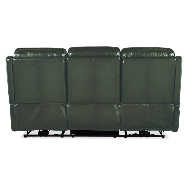 HAMILTON POWER SOFA WITH POWER HEADREST - GREEN - BACK VIEW