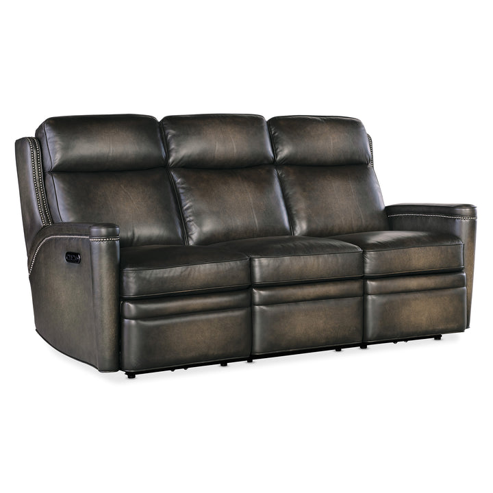 HAMILTON POWER SOFA WITH POWER HEADREST - GREY - FRONT VIEW