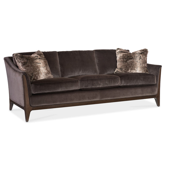 SOPHIA LIVING ROOM SOFA - BROWN - FRONT VIEW