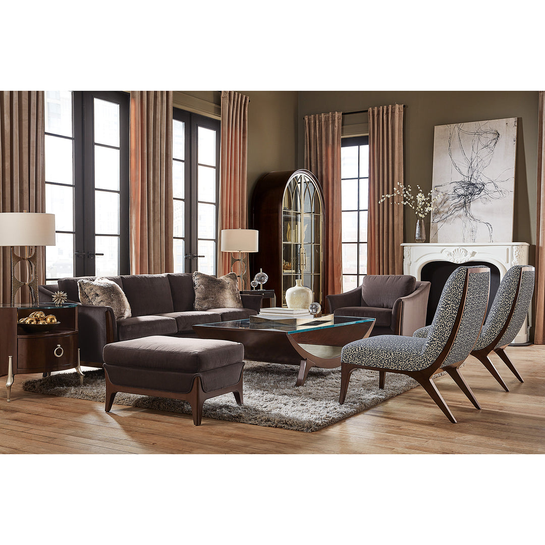 SOPHIA LIVING ROOM SOFA - BROWN - SIDE VIEW