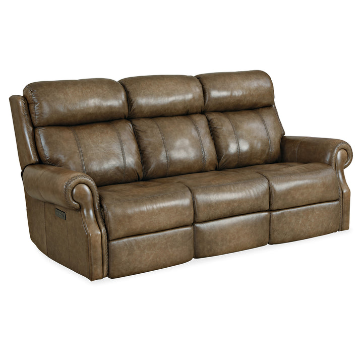 BROOKS PWR SOFA WITH PWR HEADREST - BROWN - SIDE VIEW