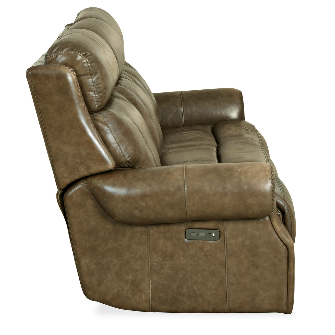 BROOKS PWR SOFA WITH PWR HEADREST - BROWN - SIDE VIEW