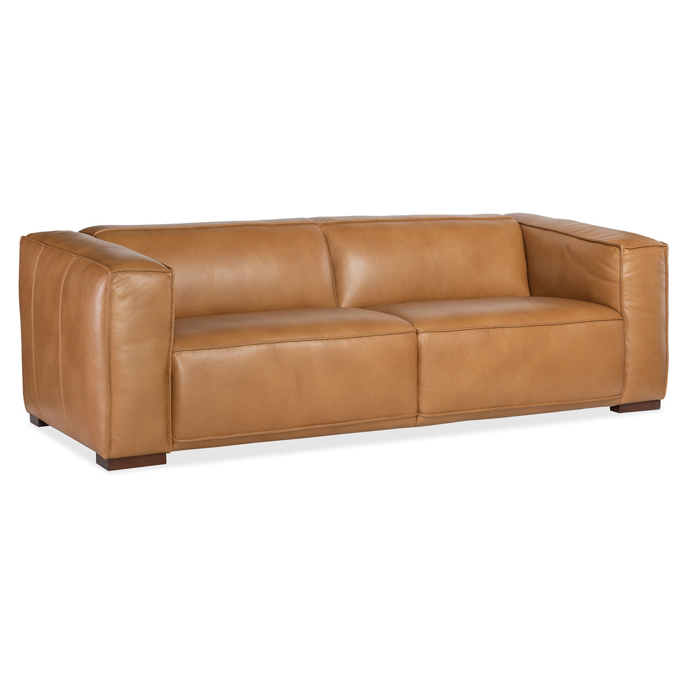 MARIA 2-SEAT DARK WOOD FEET SOFA - BROWN - FRONT VIEW