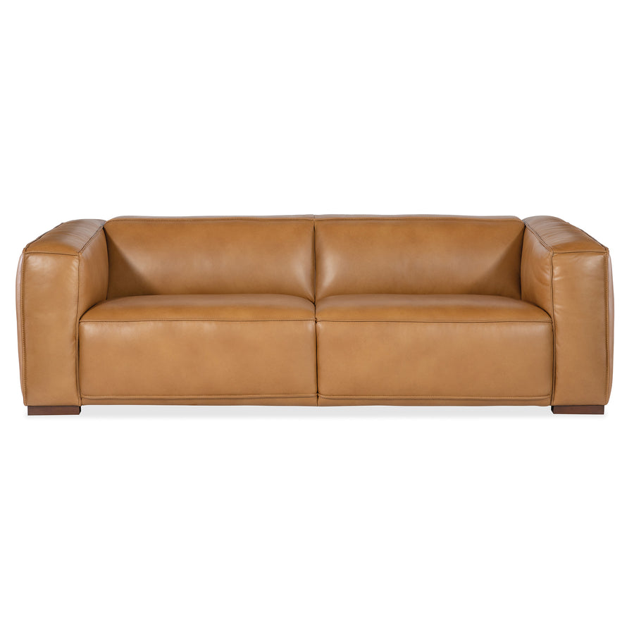 MARIA 2-SEAT DARK WOOD FEET SOFA - BROWN - FRONT VIEW