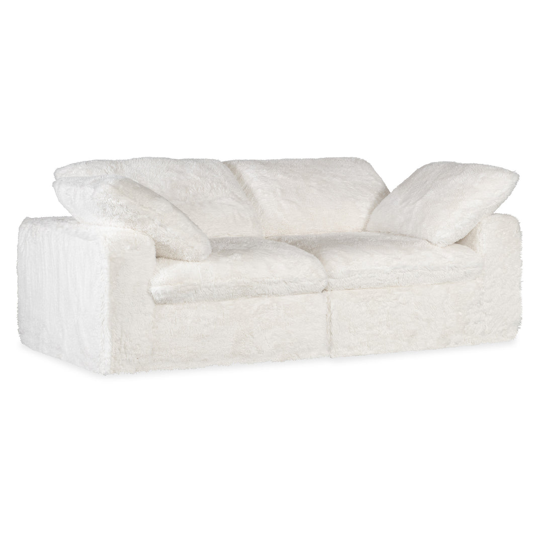 BAREFOOT WHITE FABRIC 2-SEAT SOFA - WHITE - FRONT VIEW