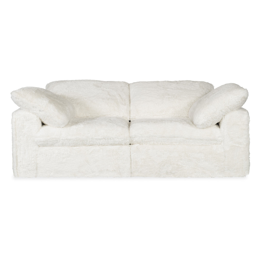 BAREFOOT WHITE FABRIC 2-SEAT SOFA - WHITE - FRONT VIEW