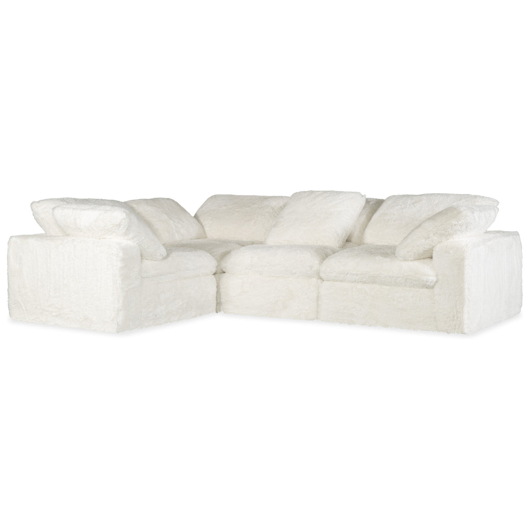 BAREFOOT LONG HAIR FUR SECTIONAL: WHITE