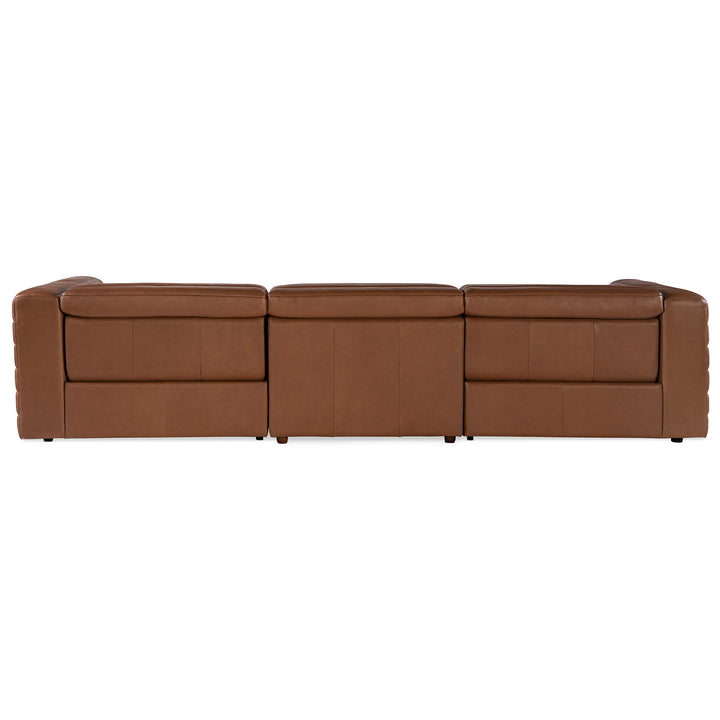 CHATELAIN 3-PIECE POWER SOFA WITH POWER HEADREST - BROWN - BACK VIEW