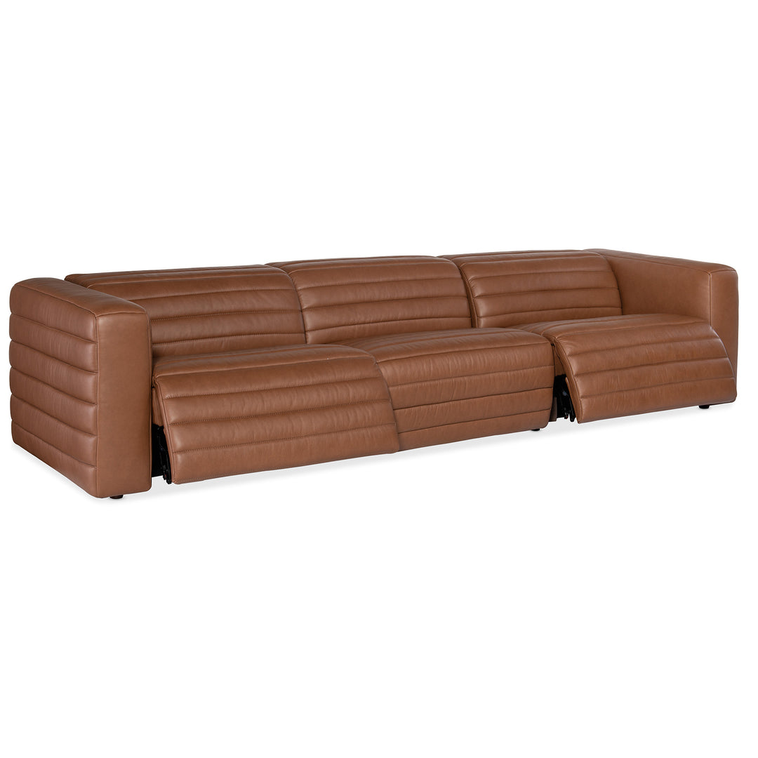 CHATELAIN 3-PIECE POWER SOFA WITH POWER HEADREST - BROWN - RECLINER VIEW