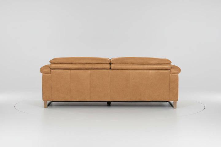 JERICHO POWER RECLINE TAN LEATHER SOFA