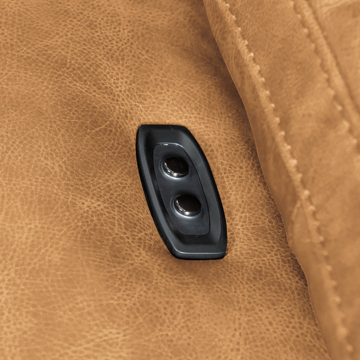 JERICHO POWER RECLINE TAN LEATHER SOFA