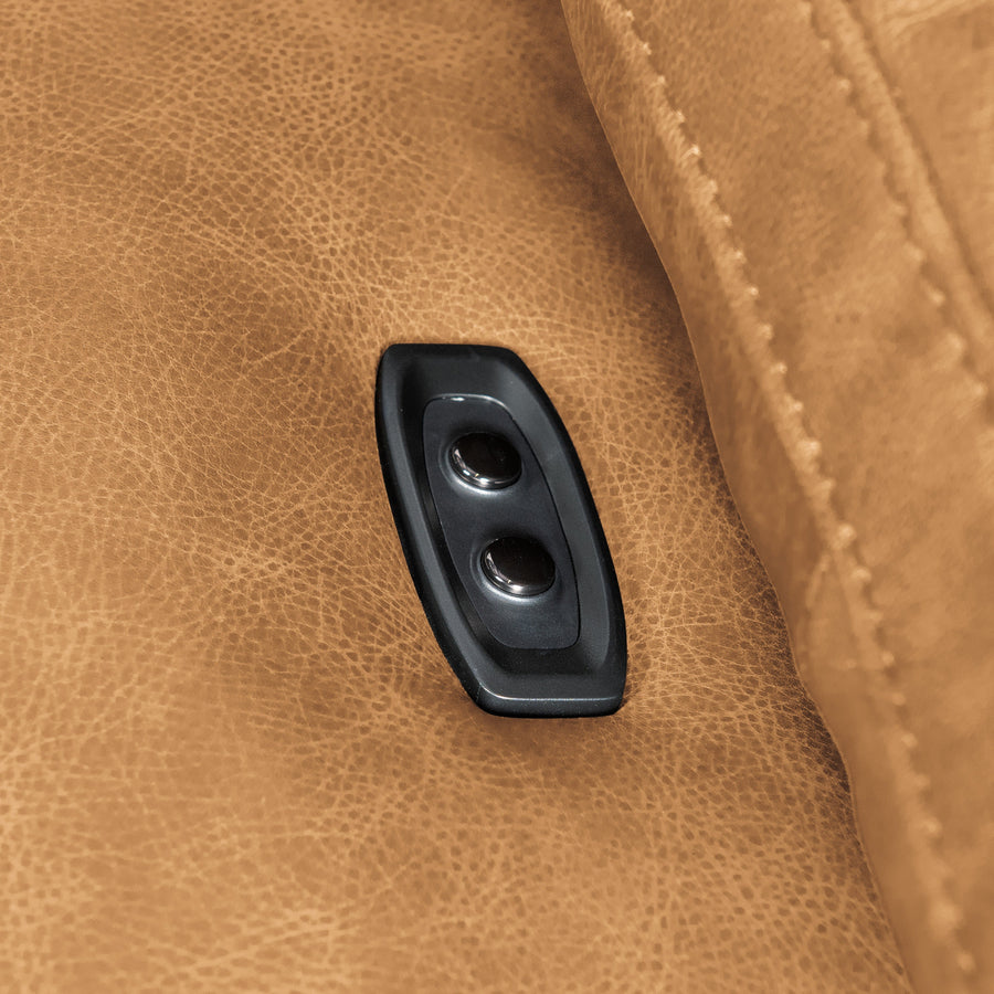 JERICHO POWER RECLINE TAN LEATHER SOFA