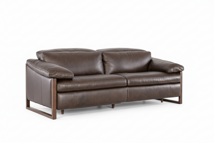 JERICHO POWER RECLINE DARK BROWN LEATHER SOFA