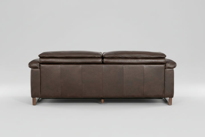 JERICHO POWER RECLINE DARK BROWN LEATHER SOFA