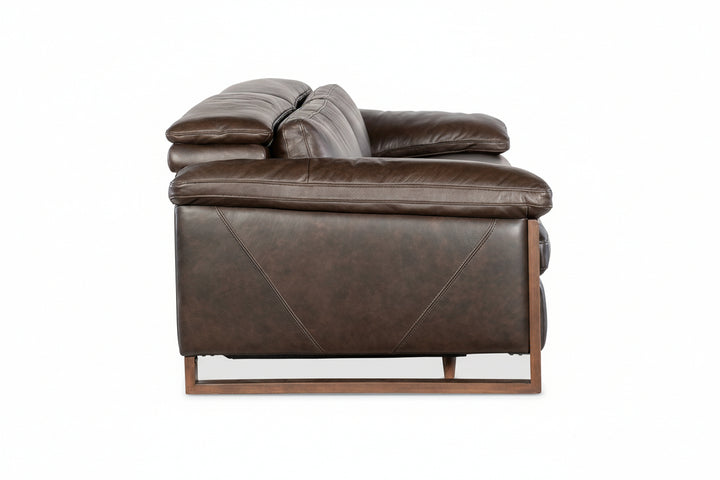 JERICHO POWER RECLINE DARK BROWN LEATHER SOFA