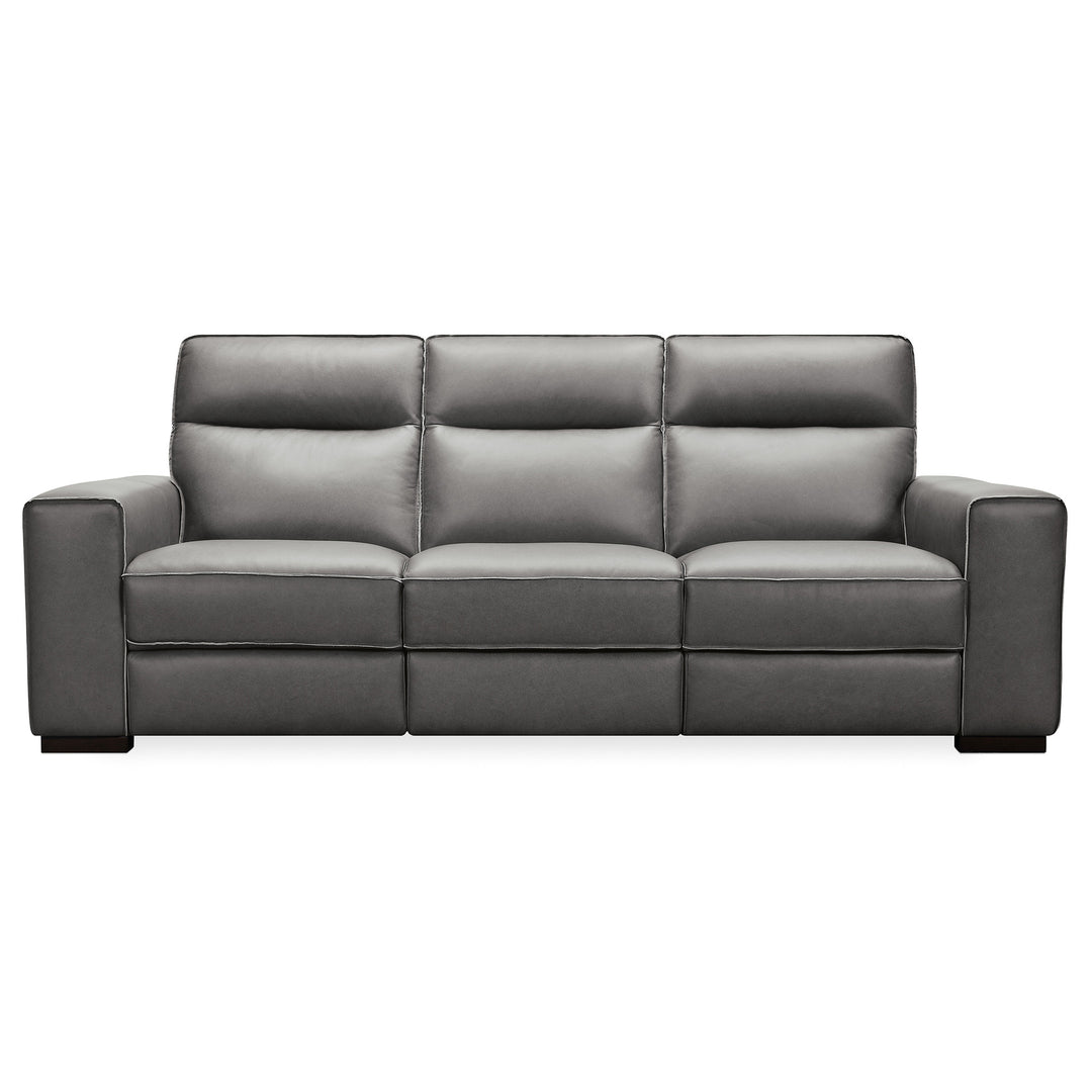 BRAEBURN LEATHER SOFA WITH PWR RECLINE PWR HEADREST - FORNT VIEW