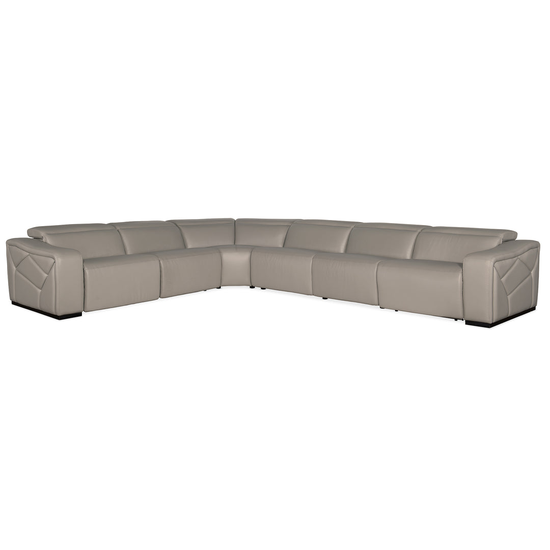 OPAL 6 PIECE SECTIONAL WITH 3 POWER RECLINERS AND POWER HEADREST - FRONT VIEW