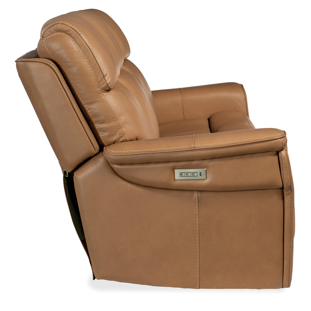 LYRA ZERO GRAVITY POWER SOFA WITH POWER HEADREST - BROWN - SIDE VIEW