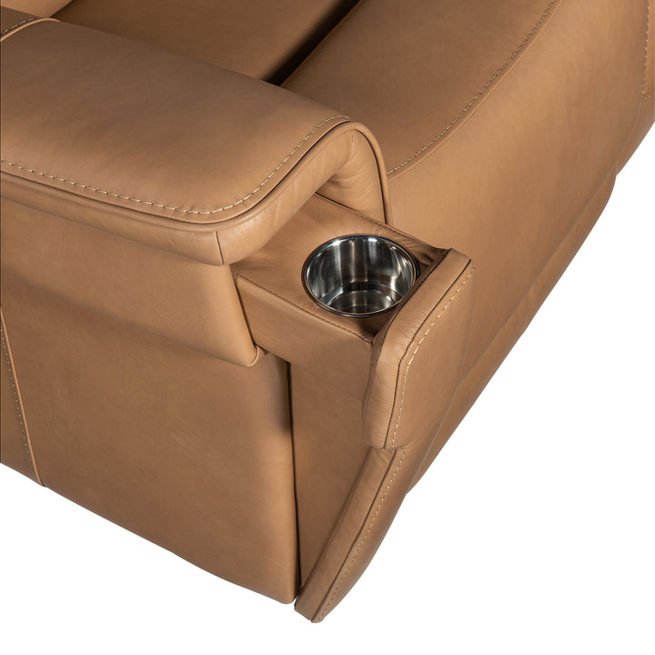 LYRA ZERO GRAVITY POWER SOFA WITH POWER HEADREST - BROWN - CLOSE VIEW