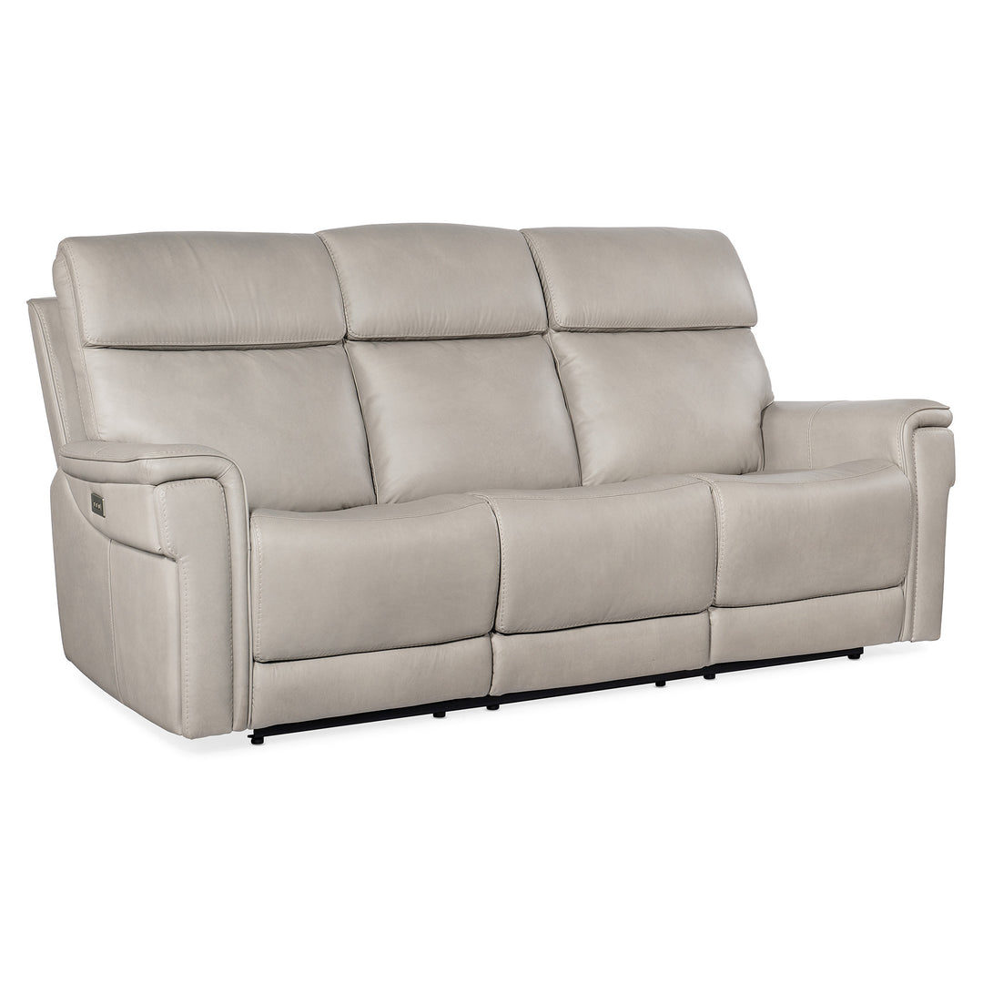 LYRA ZERO GRAVITY POWER SOFA WITH POWER HEADREST - GREY - FRONT VIEW