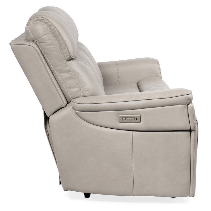 LYRA ZERO GRAVITY POWER SOFA WITH POWER HEADREST - GREY - SIDE VIEW