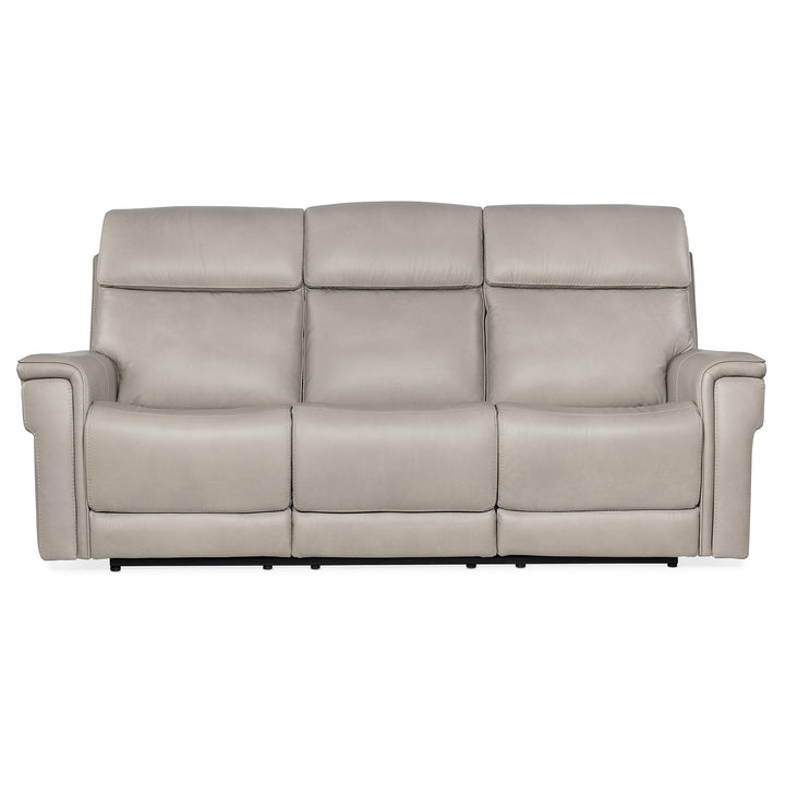 LYRA ZERO GRAVITY POWER SOFA WITH POWER HEADREST - GREY - FRONT VIEW