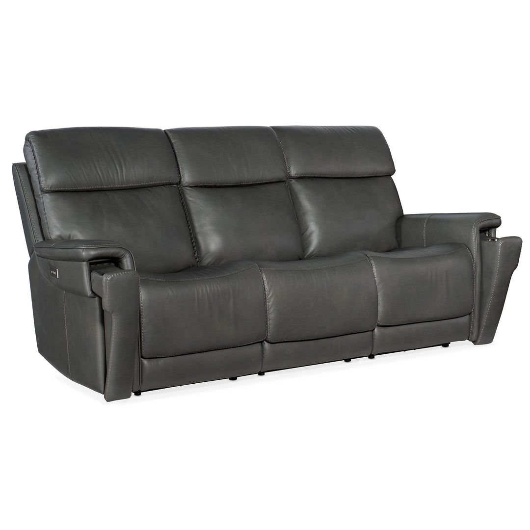 LYRA ZERO GRAVITY POWER SOFA WITH POWER HEADREST - DARK GREY - FRONT VIEW