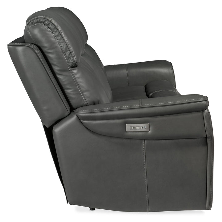 LYRA ZERO GRAVITY POWER SOFA WITH POWER HEADREST - DARK GREY - SIDE VIEW