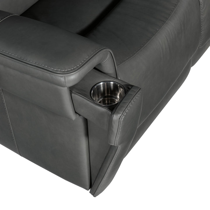 LYRA ZERO GRAVITY POWER SOFA WITH POWER HEADREST - DARK GREY - CLOSE VIEW