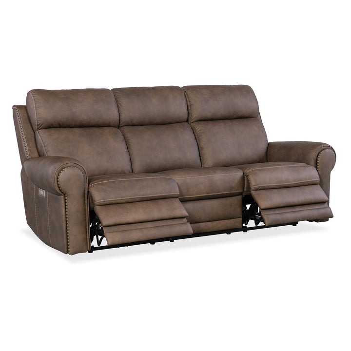 DUNCAN POWER SOFA WITH POWER HEADREST AND LUMBAR - DARK BROWN - REC VIEWINER