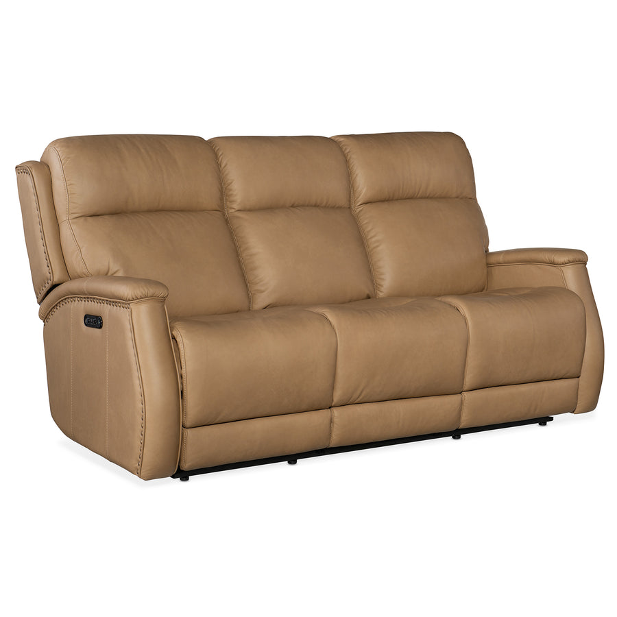 RHEA ZERO GRAVITY POWER RECLINE SOFA WITH POWER HEADREST - BEIGE - FRONT VIEW