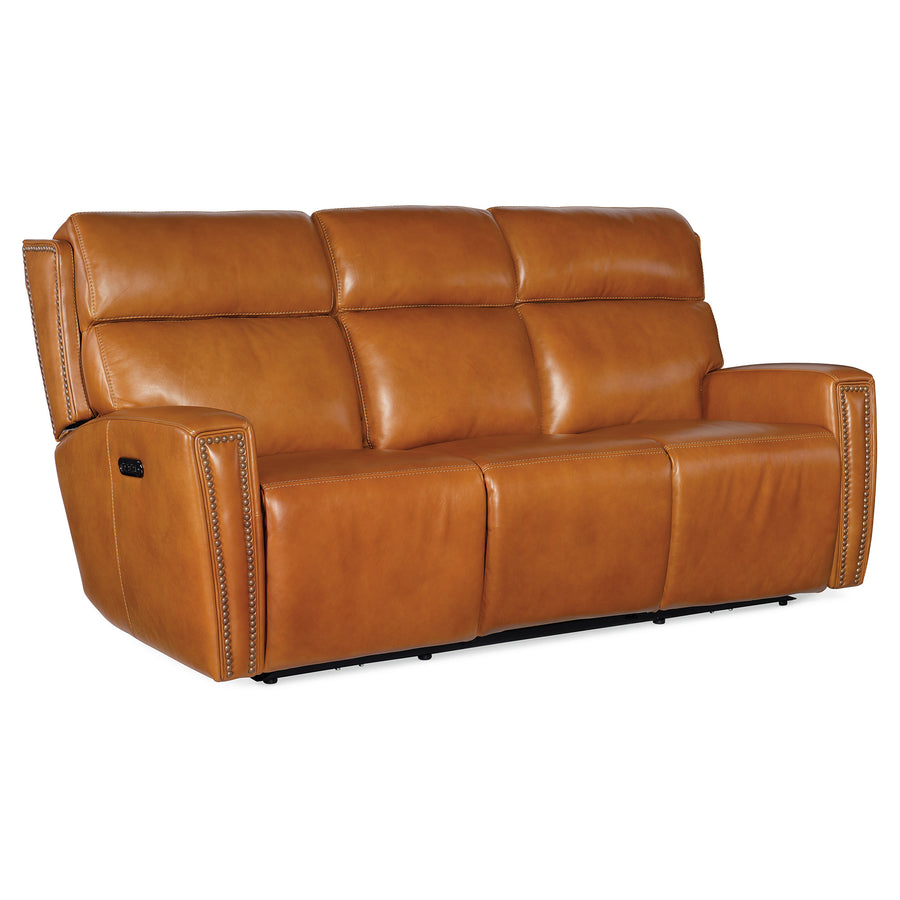 RUTHE ZEROG POWER SOFA WITH POWER HEADREST AND HIDDEN CONSOLE - BROWN - FRONT VIEW