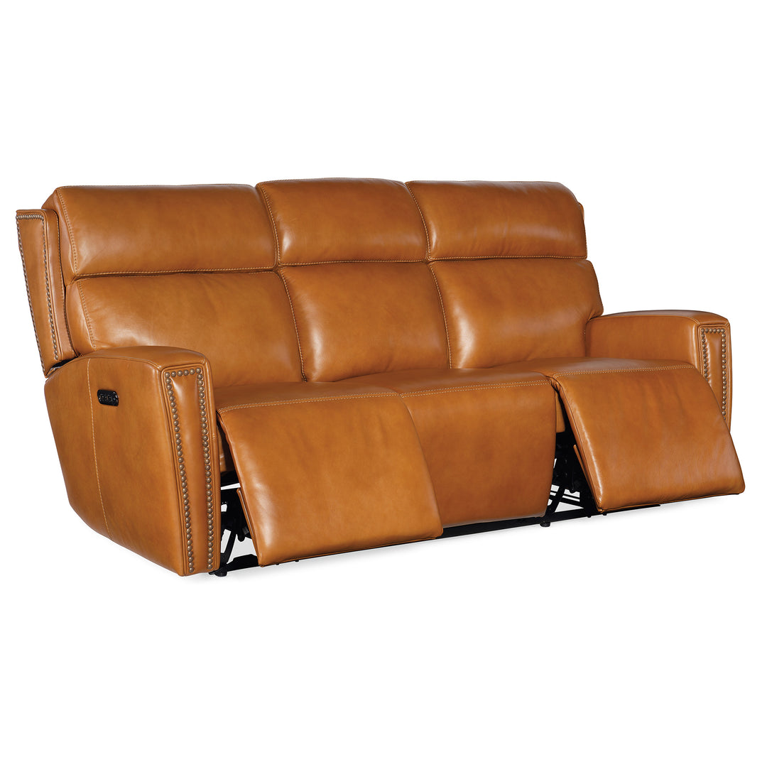 RUTHE ZEROG POWER SOFA WITH POWER HEADREST AND HIDDEN CONSOLE - BROWN - RECLINER VIEW