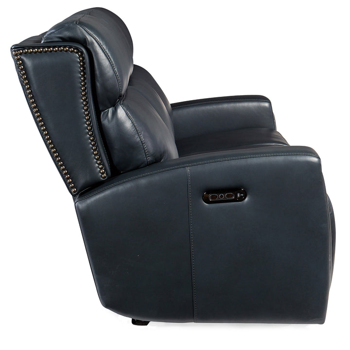 RUTHE ZEROG POWER SOFA WITH POWER HEADREST AND HIDDEN CONSOLE - BLUE - SIDE VIEW