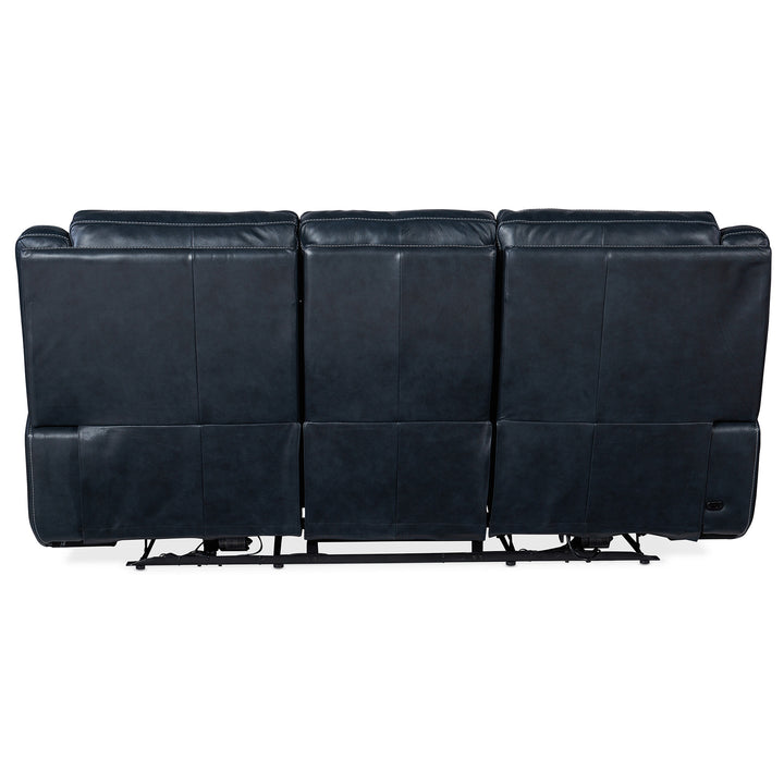 MONTEL LAY FLAT POWER SOFA WITH POWER HEADREST AND LUMBAR - BLUE - BACK VIEW