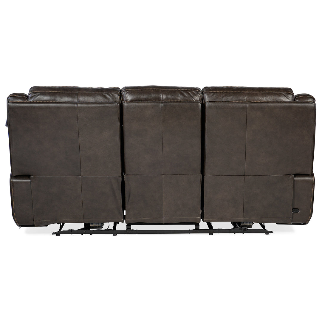 MONTEL LAY FLAT POWER SOFA WITH POWER HEADREST AND LUMBAR - BROWN - BACK VIEW