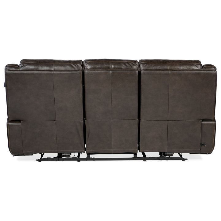 MONTEL LAY FLAT POWER SOFA WITH POWER HEADREST AND LUMBAR - BROWN - BACK VIEW