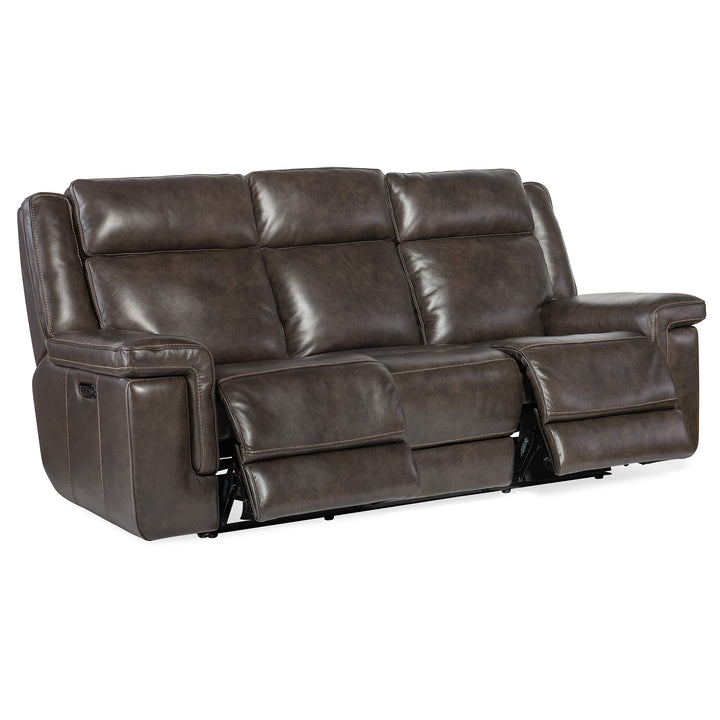 MONTEL LAY FLAT POWER SOFA WITH POWER HEADREST AND LUMBAR - BROWN - RECLINER VIEW