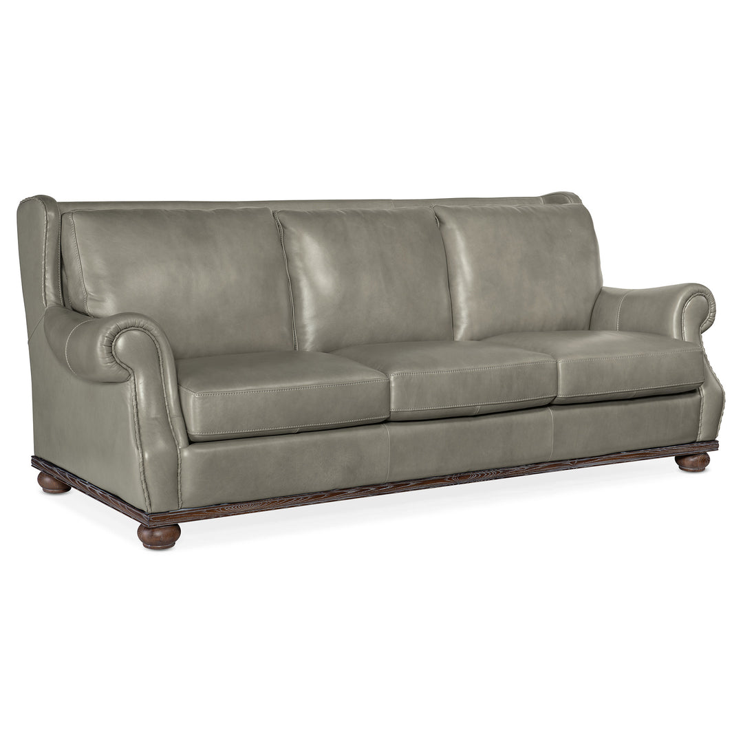 WILLIAM LIVING ROOM STATIONARY SOFA - GREY - FRONT VIEW