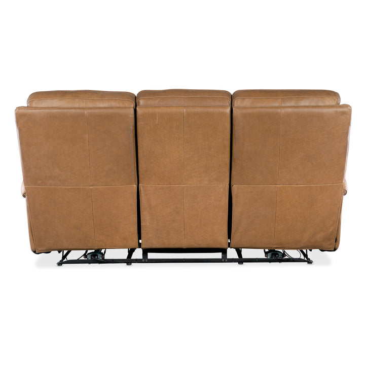 SOMERS POWER SOFA WITH POWER HEADREST - BROWN - BACK VIEW