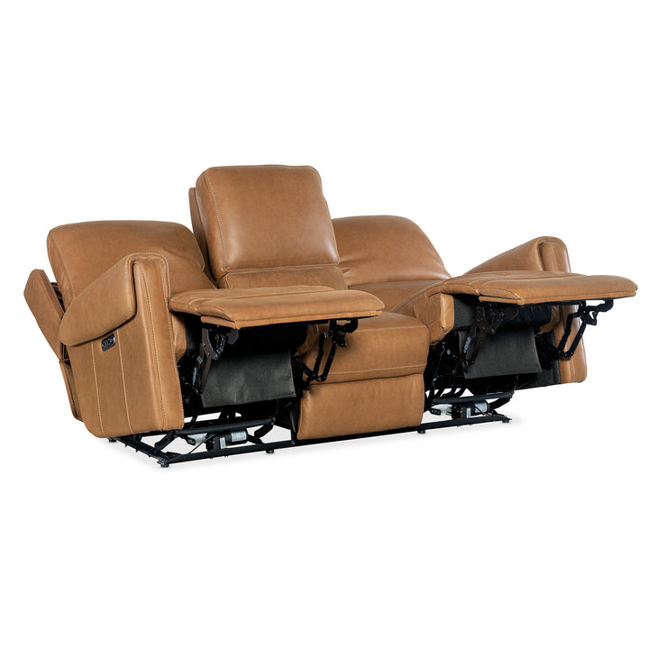 SOMERS POWER SOFA WITH POWER HEADREST - BROWN - RECLINER VIEW