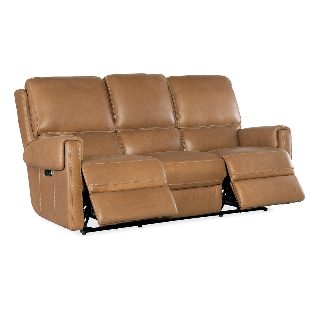 SOMERS POWER SOFA WITH POWER HEADREST - BROWN - RECLINER VIEW