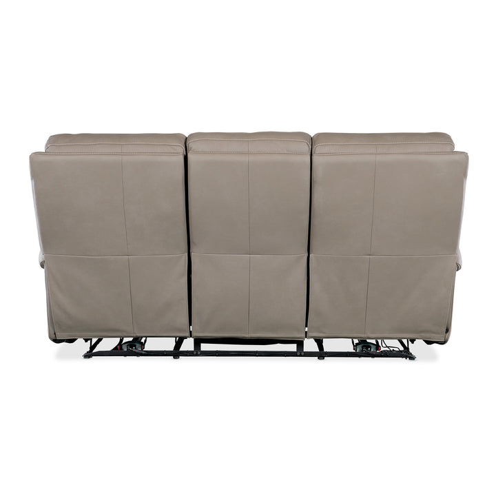 SOMERS POWER SOFA WITH POWER HEADREST - GREY - BACK VIEW