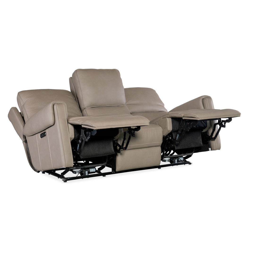 SOMERS POWER SOFA WITH POWER HEADREST - GREY - RECLINER VIEW