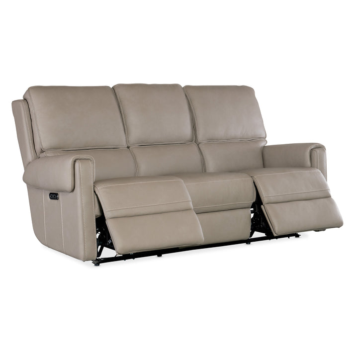 SOMERS POWER SOFA WITH POWER HEADREST - GREY - RECLINER VIEW