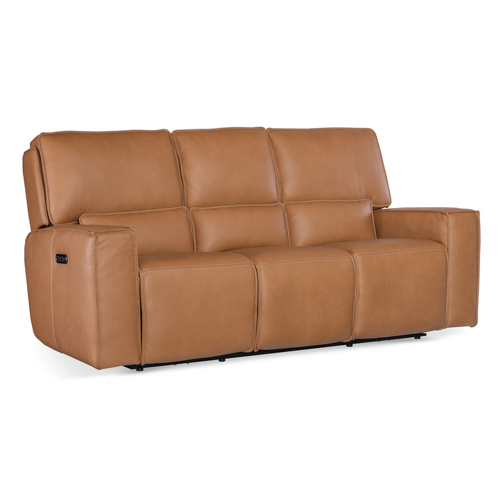 MILES ZERO GRAVITY PWR SOFA WITH PWR HEADREST - BROWN - FRONT VIEW