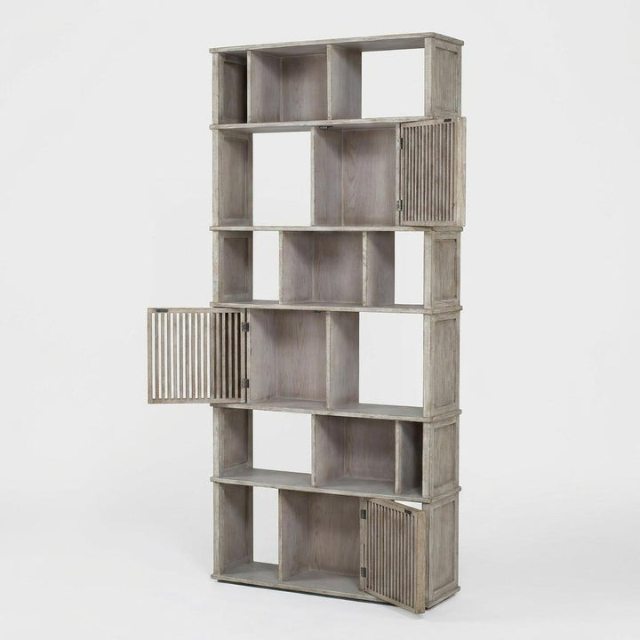 RIKER LIGHT GREY WASH BOOKCASE