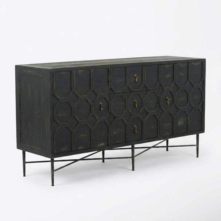 HAGEN ANTIQUE BLACK SIDEBOARD