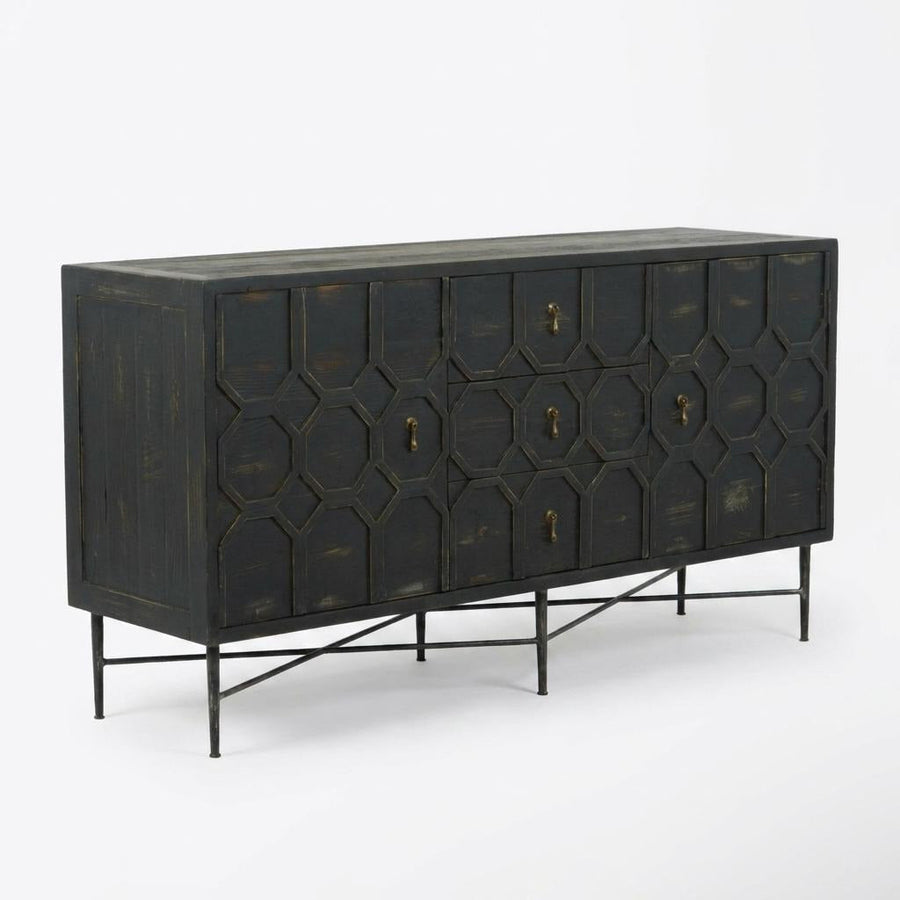 HAGEN ANTIQUE BLACK SIDEBOARD